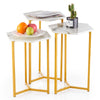 Nesting Coffee Table Set of 3 Hexagonal Tables for Living Room Bedroom Offic