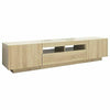 Modern TV Unit Cabinet Stand High Gloss Doors 200cm with LED Lights Drawers