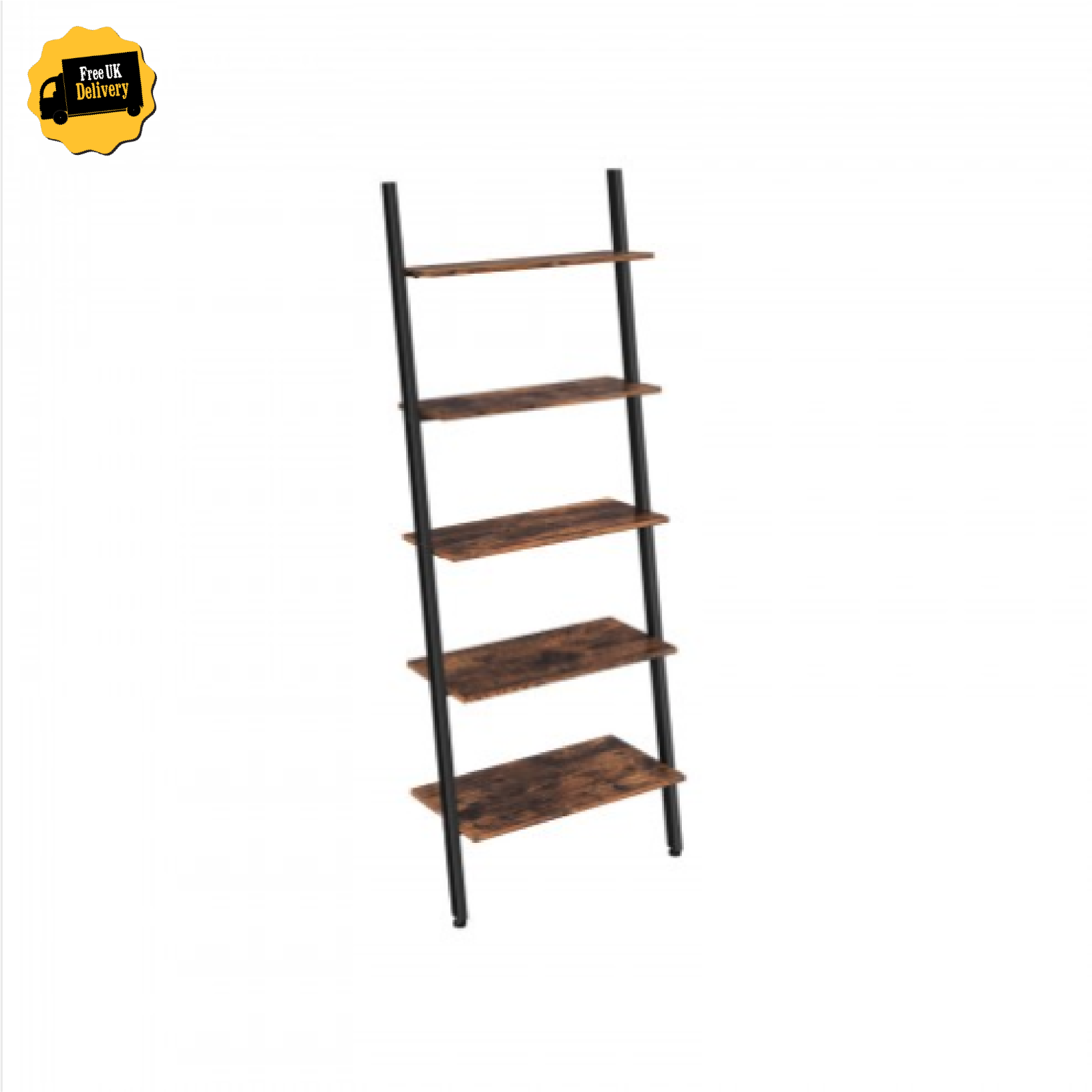 Vintage Ladder Bookcase Industrial Wall Furniture Rustic Metal Display Shelf NEW