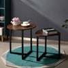 Set Of 2 Coffee Tables Wooden Side End Table Lamp Stand Nesting Nest Tables Set