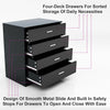 Home High Gloss Chest Of 4 Drawers Bedroom Furniture Black Storage Cabinet