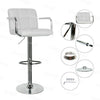 2×Bar Stools Leather Chairs Breakfast Chairs Swivel Gas Lift Kitchen Cushioned