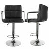 2 × Bar Stools Leather Chair Breakfast Chairs Swivel Gas Lift Kitchen Cushioned