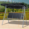 Outsunny Metal Swing Chair Garden Hammock 3 Seater Patio Bench Canopy Lounger