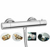 Thermostatic Shower Bar Mixer Valve Tap Bathroom Twin Bottom Chrome 1/2" Outlet