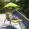 Outdoor Helicopter Chair Garden Rocking Lounger Pool Sun Bed Canopy Sunshade