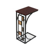 C Shaped Side Table Snack Coffee End Table for Living Room, Slides Up to Sofa