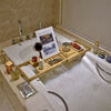 Extendable Bathtub Caddy Organizer Rack Shampoo Wine Phone Holder Over Tub Tray