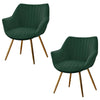 2pcs Velvet Dining Chairs Accent Upholstered Seat Tulip Back Kitchen Furniture