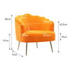 Velvet Fabric Scallop Back Chair Lounge Occasional Accent Sofa Armchair 5 Styles