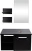 Countertop Basin Set Tempered Glass Wash Bowl Waste Tap Under Sink Unit Cabinet