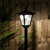 2.1m Solar Power Outdoor Black Security LED Lamp Post | Garden Path Driveway