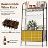 Kitchen Wine Bar Storage Cabinet Industrial Baker’s Rack w/ Detachable Wine Rack