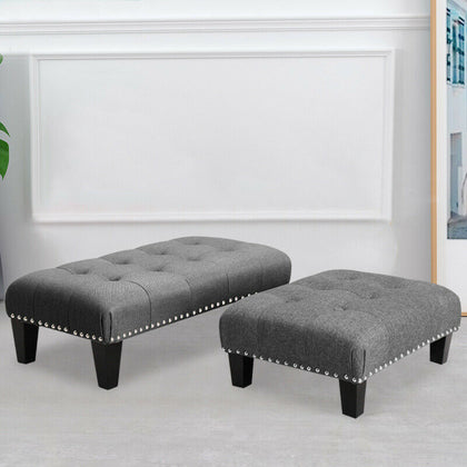 Buttoned Pouffe Foot Stool Footstool Ottoman Bench Seat Chair 3 Size Kids Chairs