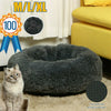 M-XL Soft Plush Comfy Calming Dog Bed Self-Warming Fluffy Anti Anxiety Donut Bed