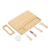 Large Natural Bamboo Cheese Board Set includes 4 Cheese Knives Cutting & Serving