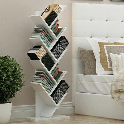 Wooden Wood Floor Desk CD/Books Shelves Display Shelf Stand Bookshelf Storage UK