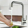 360° Swivel Spout Kitchen Sink Mixer Taps Black With Pull Out Bidet Spray Tap UK