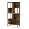 Mid Century Modern Large Bookcase Metal Storage Cabinet Book Shelf Shelving Unit