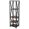 Rustic Bookshelf Industrial Bookcase Vintage Display Storage 5 Tier Tall Shelves