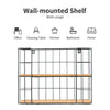 2 Tier Wall Mounted Metal Wire Wood Shelf Floating Shelves Kitchen Storage Rack