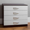 Drawer Chest 4 Drawers High Gloss Storage Bedroom Furniture White & Walnut