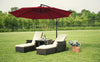 Mondeer 3M Garden Banana Parasol Cantilever Parasol Crank Handle with Solar LED