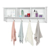 Wall Mounted 4 Hooks Heavy Duty Coat Rack Hat Rack Storage Entry Shelf MDF