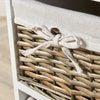 White Wooden 6 Drawer Chest Storage Unit Willow Wicker Baskets Organiser Hallway