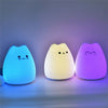 7 Color Change LED Mini Night Light Lamp Cute Silicone Cat Kids Bedroom Room