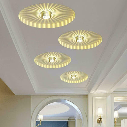 3W Modern LED Sun Flower Ceiling Light Round Panel Down Light Aisle Wall Lamp UK