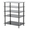 HiFi Stand Glass Cabinet Rack AV Shelf 5-Tiers Audio Entertainment Media