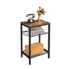 HOOBRO Side Table Industrial Telephone Table End Console Table Rustic Brown