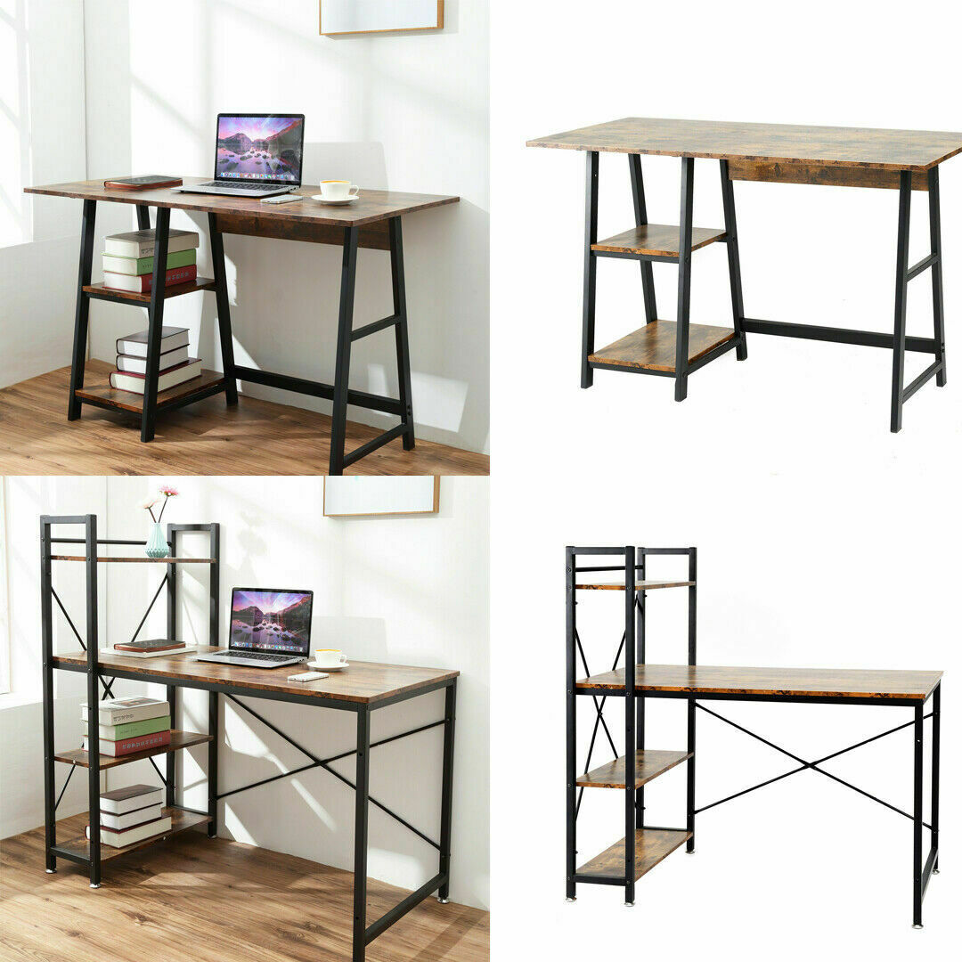Computer Desk Home Office Workstation Corner Shelve PC Table Study Uni ...