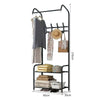 Coat Rack Stand Clothes Hangers Metal Storage Shelf Shoe Rack With Hooks Shelves