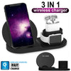 3 in 1 Wireless Charger Stand Charging Dock Stand for iPhone 11 XS XR 8 AirPod