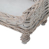 Handmade Wicker Raised Blanket Bed Pet Cat Dog Sofa w/ Cushion Kennel Mat Pillow