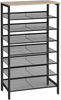 Shoes Cabinet 8 Tier Shoes Rack Wooden Shoe Storage Organizer Shelf Hallway