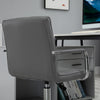 Mid Back Home Office Chair Swivel Salon Stool with Arm, Wheel, Grey