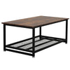 Industrial Style Wooden Coffee Table Sofa Side End Table Metal Frame Living Room