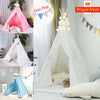 Large Canvas Kids Teepee White Tent Childs Wigwam Indoor Outdoor Play House Gift