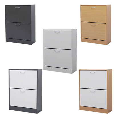 AVC 2 Drawer Shoe Footwear Storage Cabinet Cupboard Rack Space inc Warranty