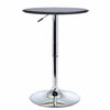 Adjustable Round Bar Table w/ PU Leather Top Steel Base Bistro Black