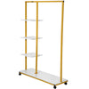 Garment Rack Clothes Rack Clothes Organizer w/ 3 Side Shelves & Wheels