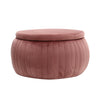 80cm Round Pouffe Ottoman Coffee Tea Table Velvet Padded Storage Stool Box Home