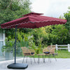 Garden Parasol Banana Cantilever Umbrella Crank Sun Shade Patio Outdoor W/ Base