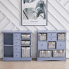Quality Storage Unit Sideboard Cabinet With Rattan Basket Bedside Table Drawers