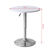 White 60cm Round Bar Table Breakfast Table Adjustable Height Swivel Home Kitchen