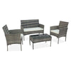 Rattan Garden Furniture Set 4 Piece Chairs Sofa Outdoor Dining Table Bench Patio