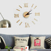 3D DIY Wall Clock Roman Numerals Luxury Mirror Sticker Home Decor Living Room